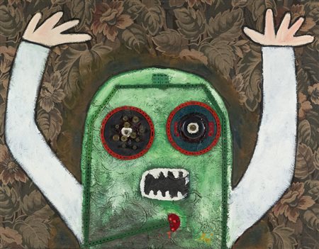 Enrico Baj (Milano, 1924 - 2003) Personnage 1962-63 Tecnica mista e oggetti...