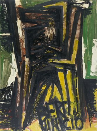 Vinicio Berti (Firenze, 1921 - 1991) Momento K01239 1957 Olio su faesite cm....