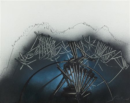 Emilio Scanavino (Genova, 1922 - Milano, 1986) La montagna n°2 1983 Olio su...