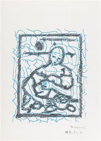 Aldo Mondino (Torino, 1938 - Torino, 2005) La mamma 1964 Tecnica mista su...