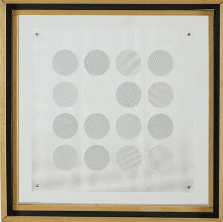 Ennio Chiggio (Napoli, 1938) Diffrazione Cerchi Quadrettati 1970/80...