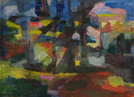 Paolo Cotani (Roma, 1940 - 2011) Composizione 1960 Olio su tela cm. 50x70...