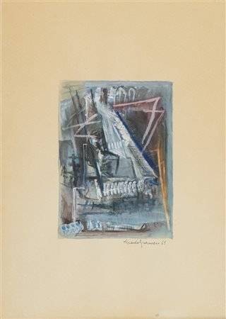 Riccardo Guarneri (Firenze, 1933) Composizione astratta 1961 Tempera di cm....