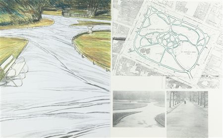 Christo (Gabrovo - Bulgaria , 1935 - New York, 2020) Wrapped Walk Ways,...