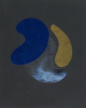 Jean Hans Arp Composizione Collage su carta cm. 20,5x17 Firmato in basso a...