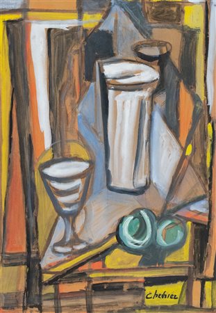 Ferdinando Chevrier (Livorno, 1920 - 2005) Senza titolo Tempera su carta cm....