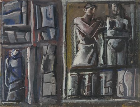 Mario Sironi (Sassari, 1885 - Milano, 1961) Senza titolo Tempera su carta...