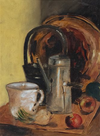 Filippo De Pisis (Ferrara, 1896 - Milano, 1956) Natura morta con caffettiera...