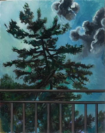 Renato Guttuso (Bagheria (Pa), 1912 - Roma, 1987) Dal mio balcone 1967 Olio...
