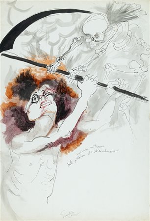 Renato Guttuso (Bagheria (Pa), 1912 - Roma, 1987) Incubo notturno del pilota...