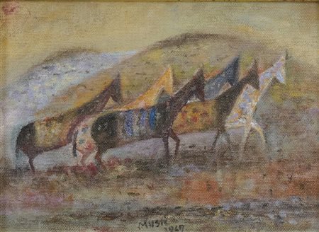 Zoran Antonio Music (Gorizia, 1909 - Venezia, 2005) Cavalli che passano 1949...