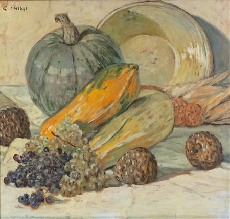 Galileo Chini (Firenze, 1873 - Firenze, 1956) Natura morta rustico - Le...