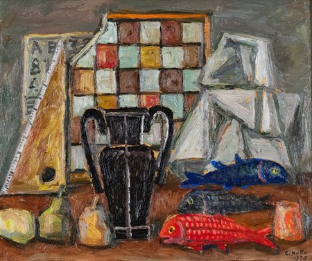 Emilio Notte (Ceglie Messapica (Br), 1891 - Napoli, 1982) Natura morta 1970...