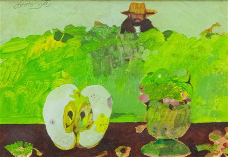 Antonio Possenti (Lucca, 1933 - Lucca, 2016) In campagna Olio su cartone...