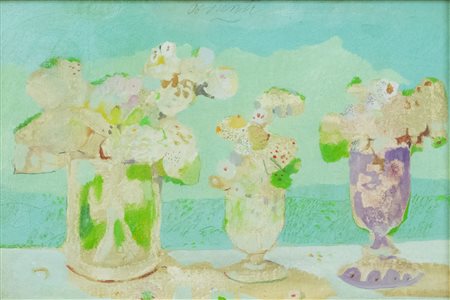 Antonio Possenti (Lucca, 1933 - Lucca, 2016) Fiori Olio su cartone telato cm....