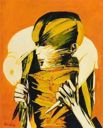 Remo Brindisi (Roma, 1918 - Lido di Spina (Fe), 1996) Pastorale Olio su tela...