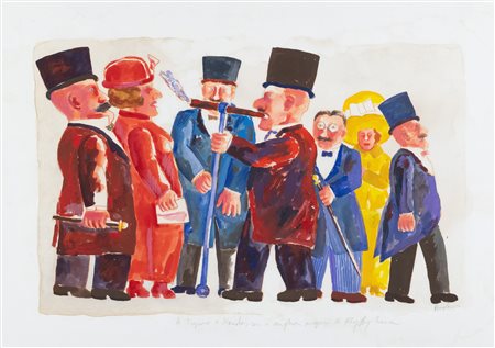 Franz Borghese (Roma, 1941 - Roma, 2005) Senza titolo Acquerello su carta cm....