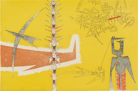 Wilfred Lam (Sagua la Grande, 1902 - Parigi, 1982) Tothem n°49 Acquaforte e...