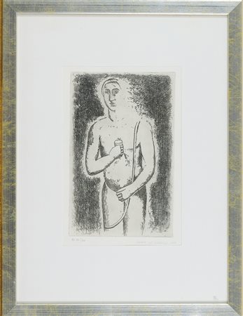 Carlo Carrà (Quargnento (Al), 1881 - Milano, 1966) L'uomo con il bicchiere...