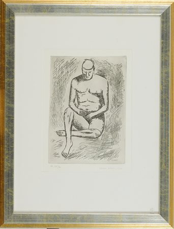 Carlo Carrà (Quargnento (Al), 1881 - Milano, 1966) Uomo seduto 1924...