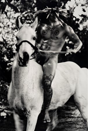 Gian Paolo Barbieri (1938 - 2024)  - Cavallo Bianco, omaggio a Gauguin, Tahiti , 1989