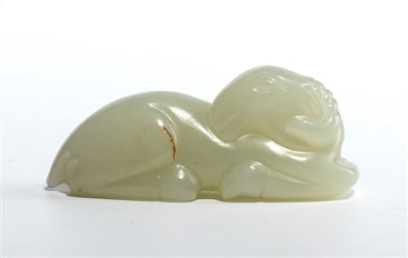  
Intaglio in giada bianca, Cina fine dinastia Qing-periodo Repubblica
 Larghezza cm5,6Xcm2,5,