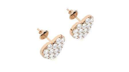 ORECCHINI A CERCHIO IN ORO ROSA 14K CON DIAMANTI 0.34 CT - DOC-0012365-0036