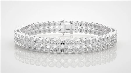 BRACCIALE A CATENA IN ORO BIANCO 14K E DIAMANTI (2.83 CT)