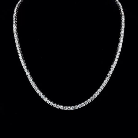COLLANA TENNIS IN ORO BIANCO 14K CON 122 DIAMANTI LAB GROWN 13.55 CT (41 CM) - DOC-0039327-0002