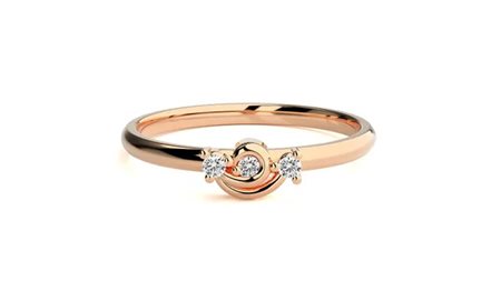 ANELLO IN ORO ROSA 14K CON 3 DIAMANTI LAB GROWN 0.03 CT - DOC-0036342-0036