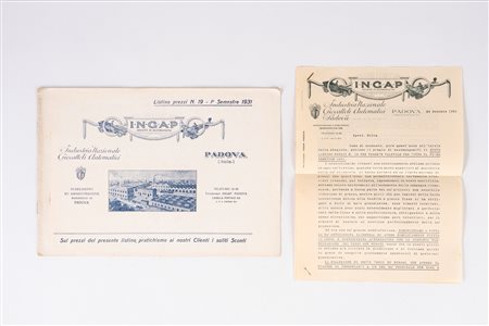 Ingap - Listino prezzi I° Semestre 1931, 1931