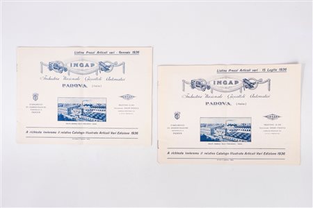 Ingap - Listino prezzi Gennaio 1936, 1936
