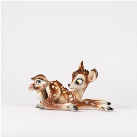 Ugo Zaccagnini - Walt Disney - BAMBI in ceramica policroma, 1942