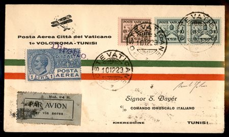 Vaticano - Posta Aerea - Primo Volo Vaticano Tunisi 10.12.29 (Longhi 2017)