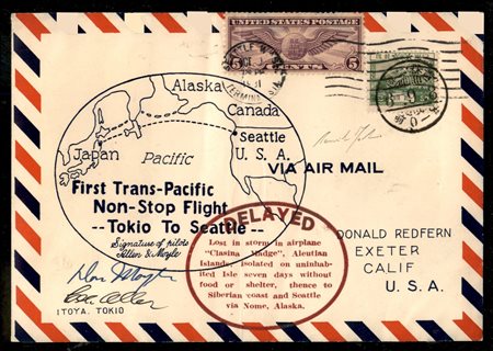 Europa e Oltremare - Stati Uniti D'america - Primo Volo Trans-Pacifico senza interruzioni da Tokyo a Seattle 8.9/9.10 1931