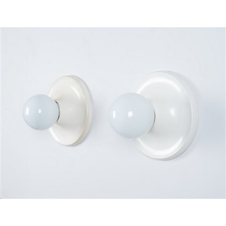 ACHILLE E PIER GIACOMO CASTIGLIONI, Coppia lampade parete/soffitto