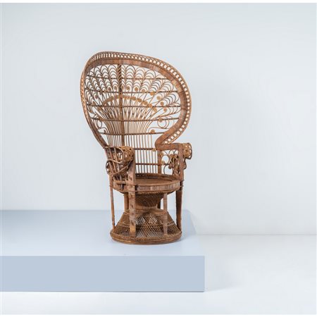 PRODUZIONE ITALIANA 1970 ca., Poltrona rattan mod.“Emanuelle”