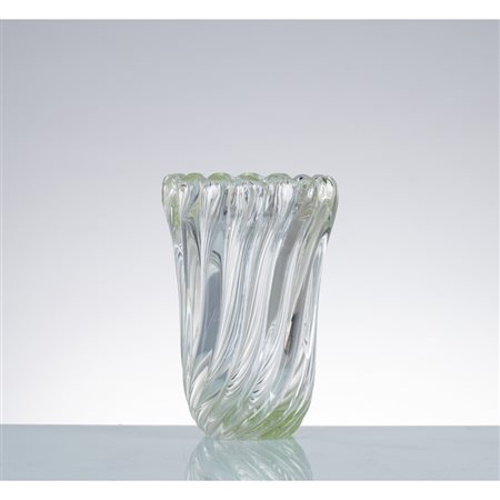 FLAVIO POLI, Vaso della serie “Costolati” in vetro