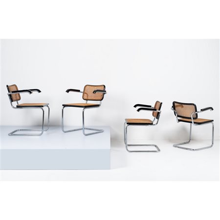 MARCEL BREUER (Attr.), Quattro poltrone modello “Cesca”
