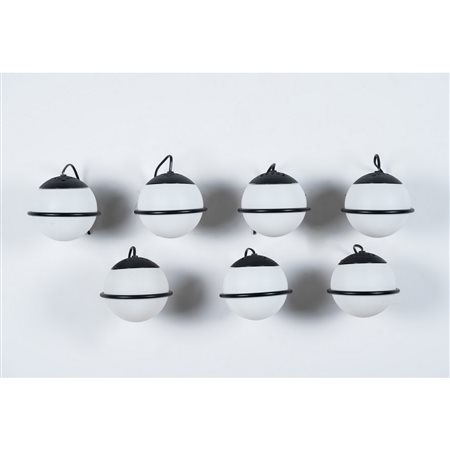 GINO SARFATTI (Attr.), Sette lampade da parete