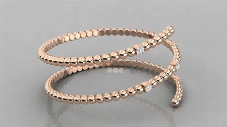 ANELLO IN ORO ROSA 14K CON DIAMANTE DA 0,02 CT CERTIFICATO GEMMOLOGICO ALLEGATO - DOC-0036853-0036