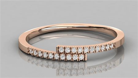 ANELLO IN ORO ROSA 14K CON DIAMANTE DA 0,07 CT CERTIFICATO GEMMOLOGICO ALLEGATO - DOC-0036860-0036