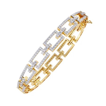 BRACCIALE A CATENA IN ORO GIALLO 14K CON DIAMANTI 2.30 CT - DOC-0030963-0008