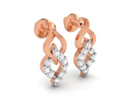 ORECCHINI IN ORO ROSA 14K CON DIAMANTI HALO 0.07 CT - DOC-0012415-0036
