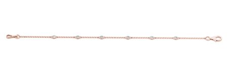 BRACCIALE A CATENA IN ORO ROSA 10K CON DIAMANTI 0.24 CT - DOC-0034484-0001