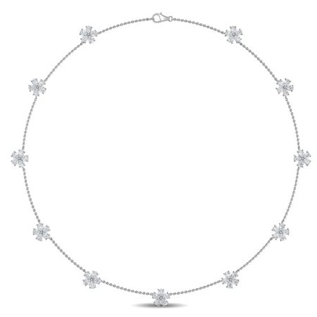 COLLANA A CATENA IN ORO BIANCO 14K CON 55 DIAMANTI LAB GROWN TAGLIO GOCCIA 2.69 CT - DOC-0039219-0002