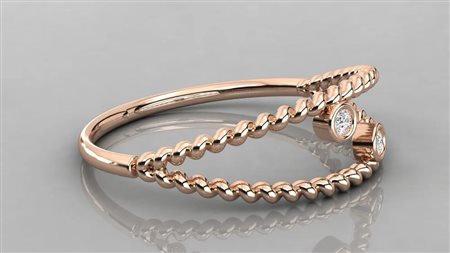 ANELLO IN ORO ROSA 14K CON DIAMANTE DA 0,03 CT CERTIFICATO GEMMOLOGICO ALLEGATO - DOC-0036890-0036
