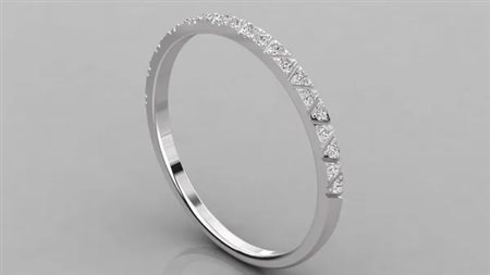 ANELLO IN ORO BIANCO 14K CON DIAMANTE DA 0,11 CT CERTIFICATO GEMMOLOGICO ALLEGATO - DOC-0038069-0024