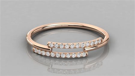 ANELLO IN ORO ROSA 14K CON DIAMANTE DA 0,11 CT CERTIFICATO GEMMOLOGICO ALLEGATO - DOC-0037980-0036