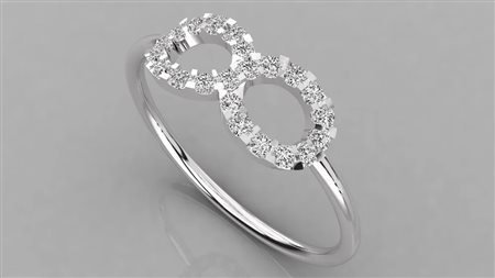 ANELLO IN ORO BIANCO 14K CON DIAMANTE DA 0,11 CT CERTIFICATO GEMMOLOGICO ALLEGATO - DOC-0038044-0024